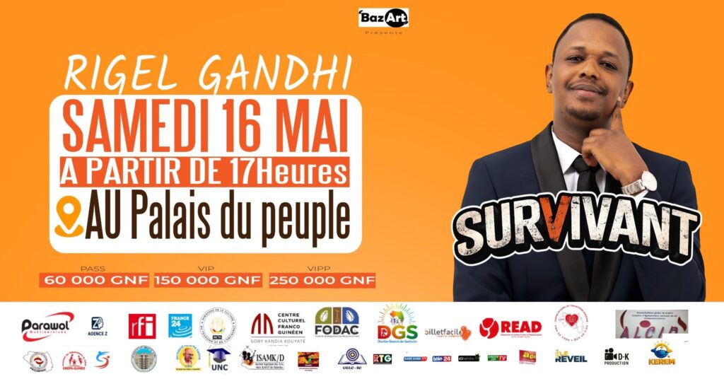 690296692_1611989260931580_3127201828071378837_n-1024x536 Rigel Gandhi annonce “SURVIVANT”, un one-man-show qui met à nu les réalités du secteur culturel