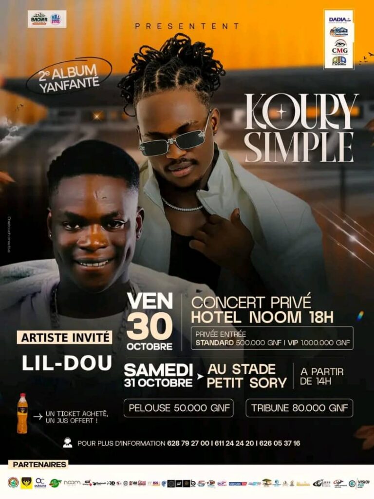 0fdca0f9-36ca-4eab-9532-524aa22fabe4-768x1024 Koury Simple : Lil-Dou, Seydou Ché et Mohamed Diaby attendus au double concert dédicace de « Yanfanté »